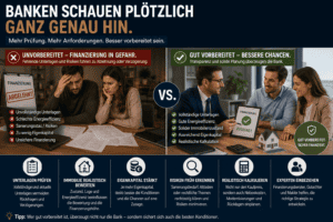Noch vor wenigen Jahren liefen viele Finanzierungen erstaunlich unkompliziert ab. Wer ein ausreichendes Einkommen hatte und eine Immobilie kaufen wollte, erhielt oft innerhalb kurzer Zeit eine Zusage. Noch vor wenigen Jahren liefen viele Finanzierungen erstaunlich unkompliziert ab. Wer ein ausreichendes Einkommen hatte und eine Immobilie kaufen wollte, erhielt oft innerhalb kurzer Zeit eine Zusage.
