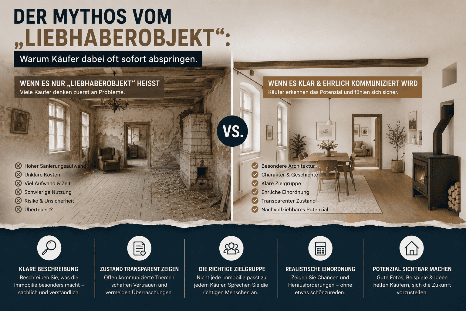 „Das ist ein echtes Liebhaberobjekt.“ Ein Satz, der in Immobilienanzeigen erstaunlich häufig auftaucht. Und gleichzeitig einer der Begriffe, bei denen viele Interessenten inzwischen sofort skeptisch werden.