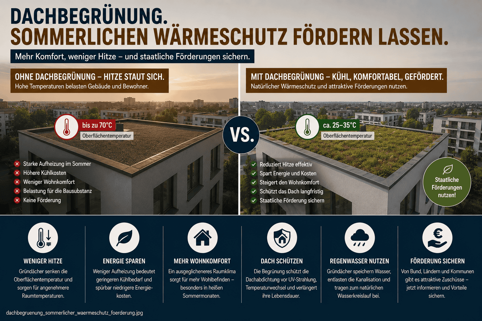 Dachbegrünungen sind nicht nur ästhetisch ansprechend, sondern entfalten auch eine bemerkenswerte Funktionalität, wenn es um den sommerlichen Wärmeschutz geht.