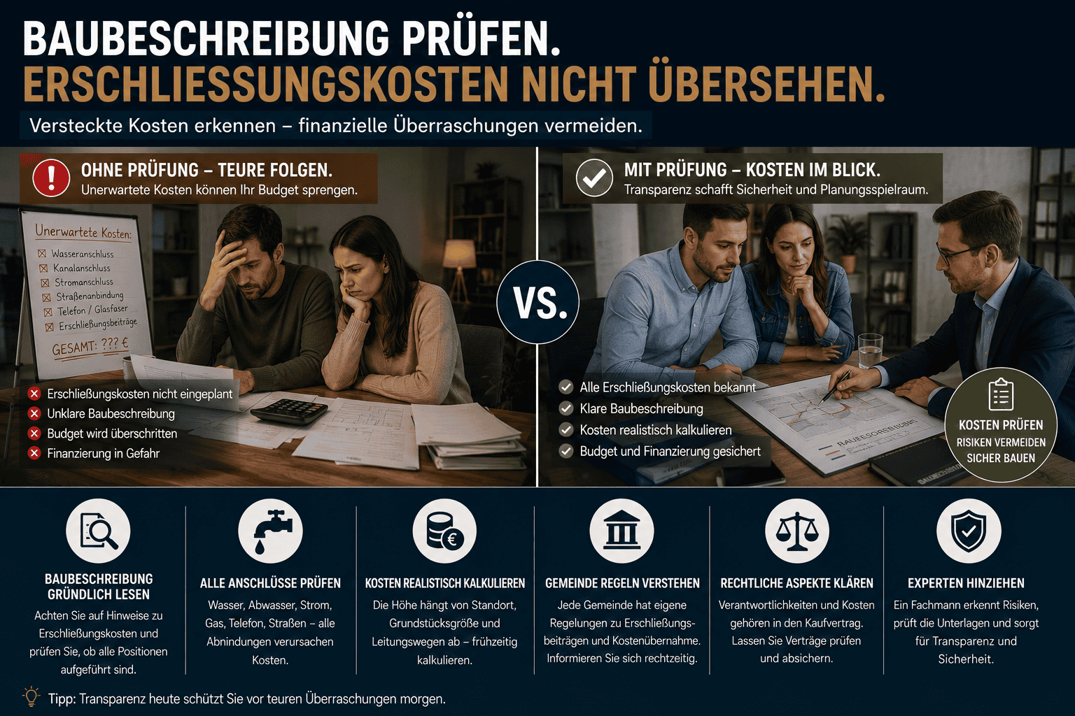 Wussten Sie, dass unzureichende Informationen in Baubeschreibungen häufig zu unerwarteten finanziellen Belastungen führen können?