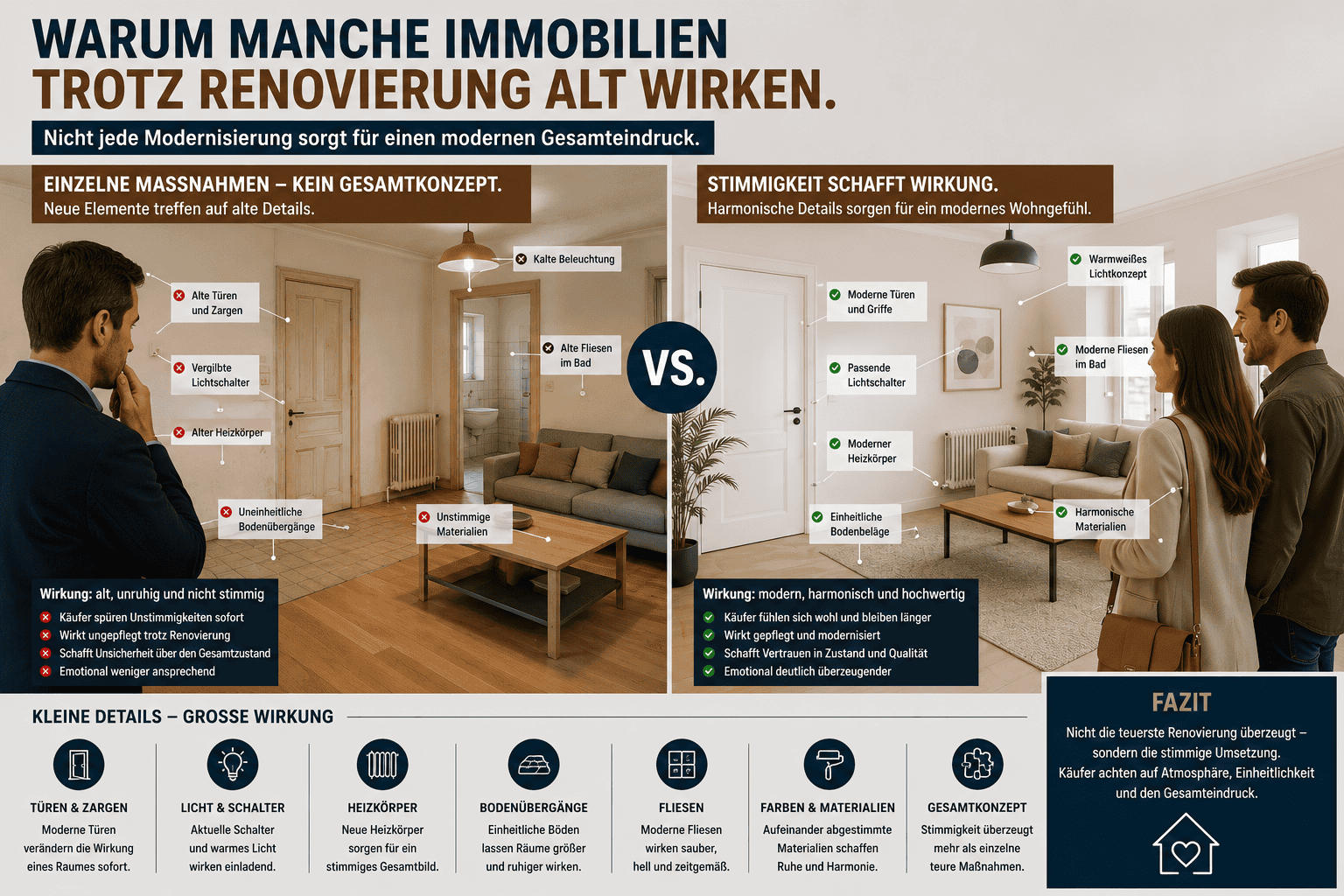 Neue Böden, frisch gestrichene Wände und moderne Möbel reichen oft nicht aus, damit eine Immobilie wirklich modern wirkt. Denn bei vielen Objekten entsteht trotz Renovierung weiterhin das Gefühl, dass „etwas alt aussieht“.
