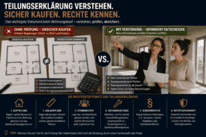 Nachdem Sie sich für eine Eigentumswohnung entschieden haben, stehen Sie oftmals vor der Herausforderung, eine Vielzahl von Dokumenten zu prüfen. Eine der zentralen Dokumente, die Sie im Rahmen des Wohnungskaufs benötigen, ist die Teilungserklärung. Nachdem Sie sich für eine Eigentumswohnung entschieden haben, stehen Sie oftmals vor der Herausforderung, eine Vielzahl von Dokumenten zu prüfen. Eine der zentralen Dokumente, die Sie im Rahmen des Wohnungskaufs benötigen, ist die Teilungserklärung.
