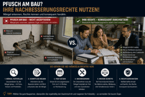 Wenn Sie ein neues Zuhause beziehen oder eine Immobilie renovieren lassen, ist es oft eine Überraschung, welche Mängel nach der Übergabe ans Licht kommen. Tatsächlich zeigen Statistiken, dass fast 40% aller Bauprojekte von Pfusch am Bau betroffen sind. Wenn Sie ein neues Zuhause beziehen oder eine Immobilie renovieren lassen, ist es oft eine Überraschung, welche Mängel nach der Übergabe ans Licht kommen. Tatsächlich zeigen Statistiken, dass fast 40% aller Bauprojekte von Pfusch am Bau betroffen sind.