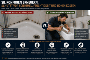 Viele Eigent&uuml;mer und Mieter kennen das Problem. Die Silikonfugen im Bad oder in der K&uuml;che sehen pl&ouml;tzlich unsauber aus, verf&auml;rben sich oder zeigen erste kleine Risse. H&auml;ufig wird das zun&auml;chst ignoriert, weil es wie ein rein optisches Problem wirkt.