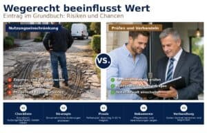 Erfahren Sie, wie ein eingetragenes Wegerecht den Wert Ihrer Immobilie beeinflusst und welche Konsequenzen Käufer, Eigentümer und Investoren beachten müssen. Erfahren Sie, wie ein eingetragenes Wegerecht den Wert Ihrer Immobilie beeinflusst und welche Konsequenzen Käufer, Eigentümer und Investoren beachten müssen.