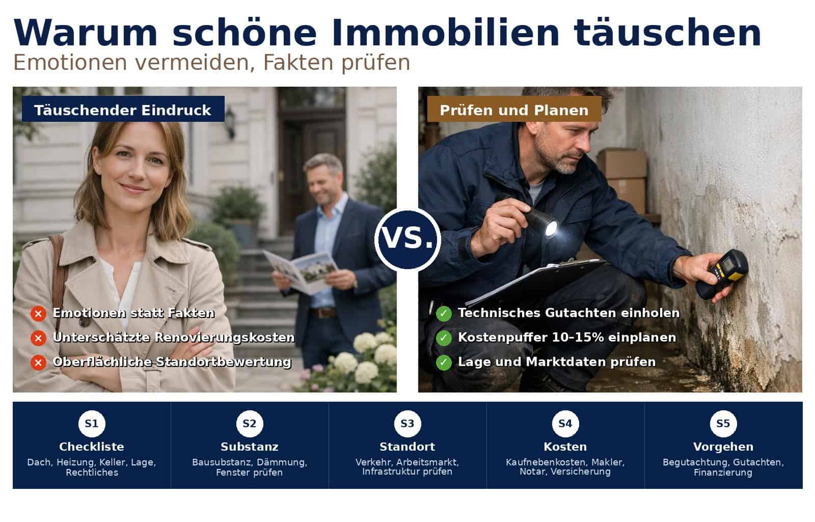 Warum die schönste Immobilie beim Kauf oft zur Fehlentscheidung wird: Tipps, typische Hauskauf Fehler vermeiden und Anlagepotenziale realistisch einschätzen.
