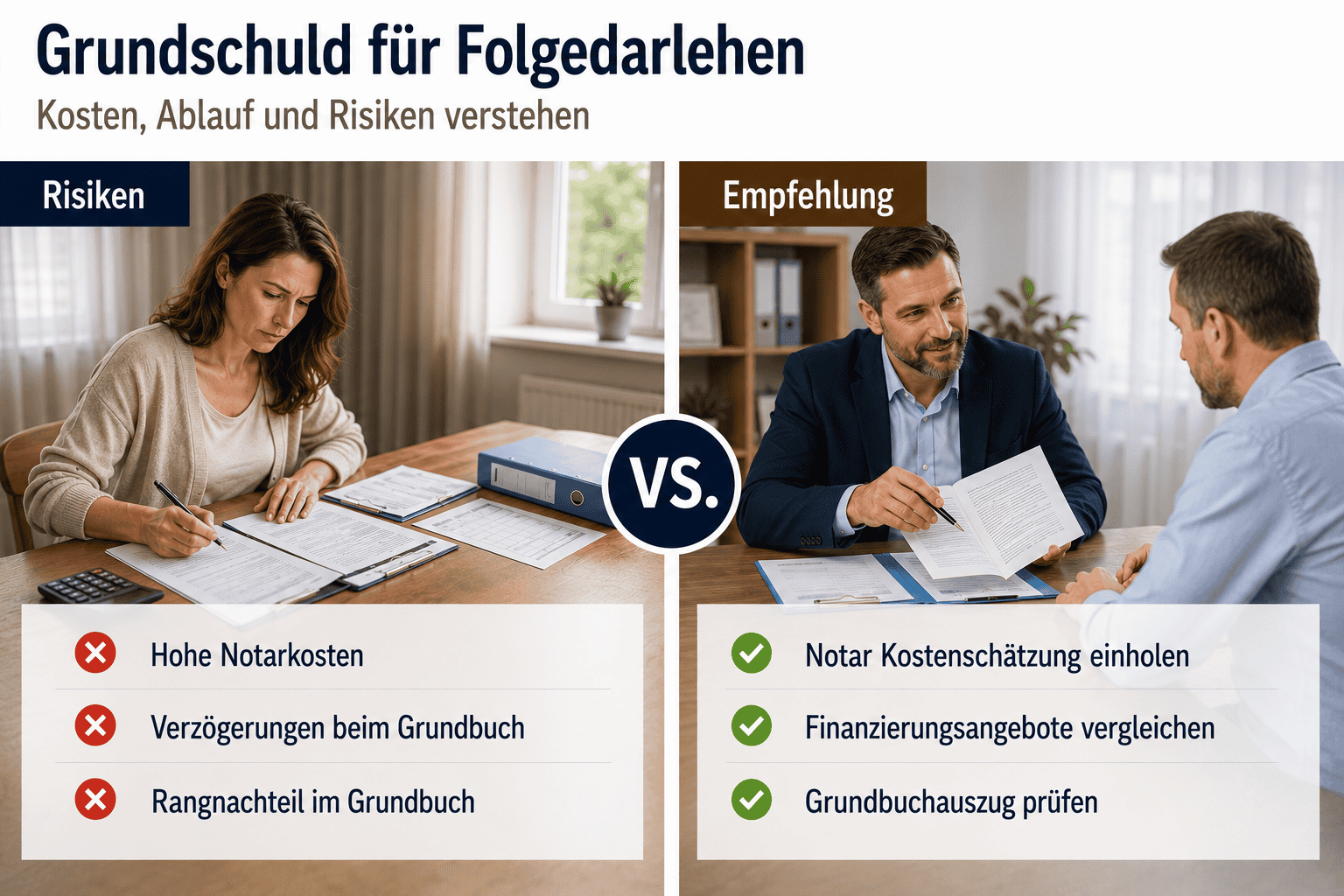 Planen Sie ein Folgedarlehen und überlegen, Ihr Grundstück mit einer Grundschuld zu belasten? Die Frage nach den Grundschuld eintragen Kosten gehört zu den ersten, die Eigentümer und Investoren stellen.