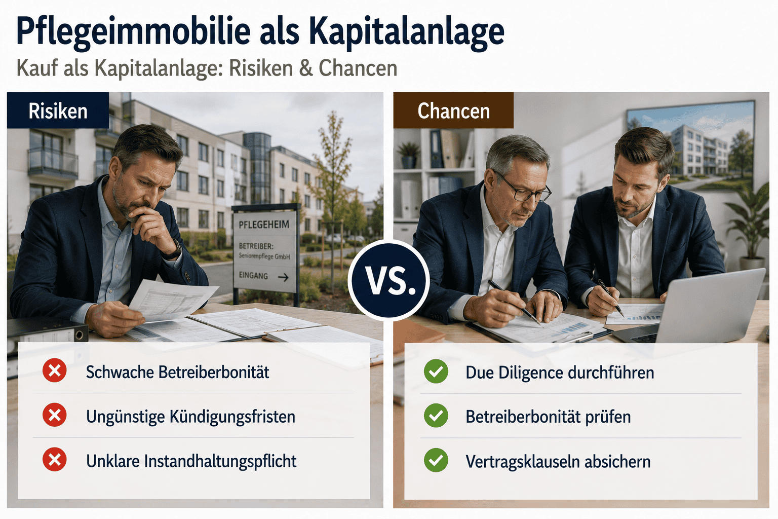 Lohnt sich der Kauf eines Pflegeappartements wirklich? Ob ein Pflegeappartement kaufen sinnvoll ist, hängt nicht nur von der Bruttorendite ab, sondern von Vertragsgestaltung, Betreiberqualität und dem lokalen Pflegebedarf.