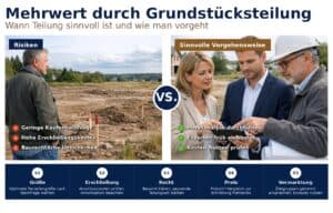 Grundstück teilen Verkauf: Mit gezielter Teilung den Verkaufserlös erhöhen. Rechtliche Punkte, Kostenabschätzung und Vermarktungstipps für Eigentümer. Grundstück teilen Verkauf: Mit gezielter Teilung den Verkaufserlös erhöhen. Rechtliche Punkte, Kostenabschätzung und Vermarktungstipps für Eigentümer.