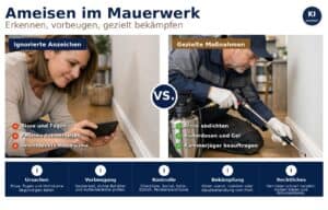Konkrete Maßnahmen zur Erkennung, Vorbeugung und nachhaltigen Bekämpfung von Ameisen im Haus und im Mauerwerk für Eigentümer, Vermieter und Sanierer. Konkrete Maßnahmen zur Erkennung, Vorbeugung und nachhaltigen Bekämpfung von Ameisen im Haus und im Mauerwerk für Eigentümer, Vermieter und Sanierer.